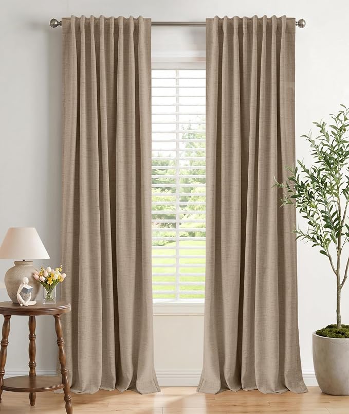 INOVADAY 100% Blackout Linen Curtains by INOVADAY