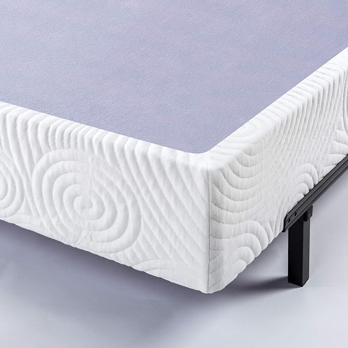 ZINUS Metal Box Spring with Wood Slats, 9 Inch Mattress Foundation, Sturdy Steel Structure, Easy Assembly, King
