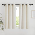 NICETOWN Natural Linen Short Curwtains 45 inches Long, Thick Flax Linen Window by NICETOWN
