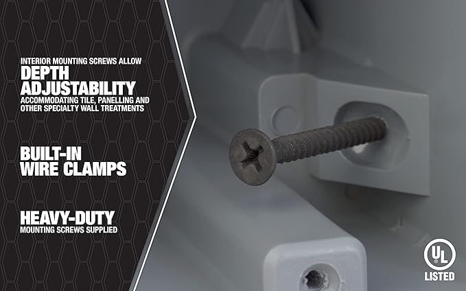 Southwire Device Box, Two Gang | Depth Adjustable | Heavy Duty 42lb | Gray | Pack of 2