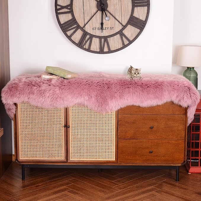 IRIWOOL Premium Genuine Fur Sheepskin Rug Real Australia Sheepskin Natural - Image 4