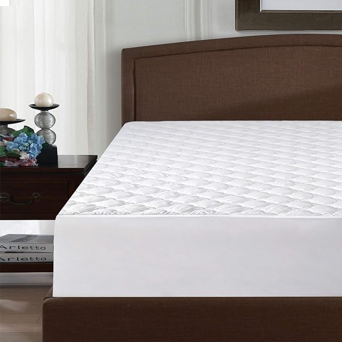 Twin Mattress Pad Cover Air Mattress Topper, Pillow Top Twin Size Quilted Fitted Mattress Protector for Kids, Super Soft Breathable and Noiseless Down Alternative Fiber (15-23'' Deep Pocket)