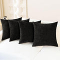 CaliTime Decorative Couch Throw Pillow Covers 18 X 18 Inches Black | Pack of 4 by CaliTime