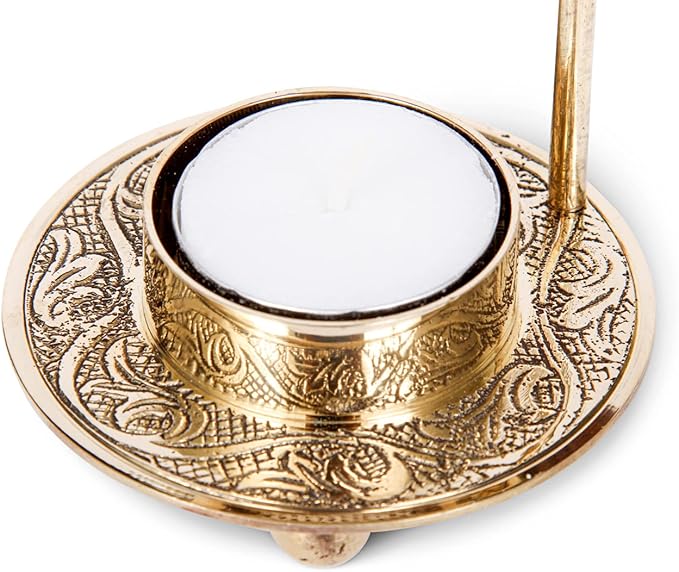 Incense Burner, Incense Holder – Tea Light Candle or Charcoal Resin Heated for Home Decor. Beautiful Adjustable Design for Home Fragrance and Spiritual Gifts, Offering a Calming Atmosphere.