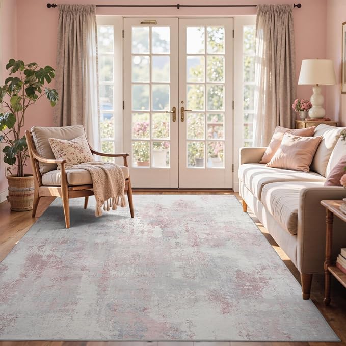 4x6 Ft Area Rugs for Living Room, Soft Non-Slip Washable Rugs Modern Abstract by Cuzwlovita