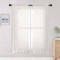 Sheer Ivory Curtains, Sheer Curtains 63 inch Length 2 Panels Set, Rod Pocket by OWENIE