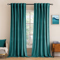 MIULEE Teal Velvet Curtains 52x90 inches 2 Panels Luxury Blackout Curtains | by MIULEE