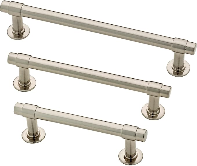Franklin Brass Francisco (1-Pack) Cabinet Handles 5-1/16" Hole Center Pulls | Satin Nickel Hardware for Kitchen Drawers, Dressers, Furniture P29618K-SN-C