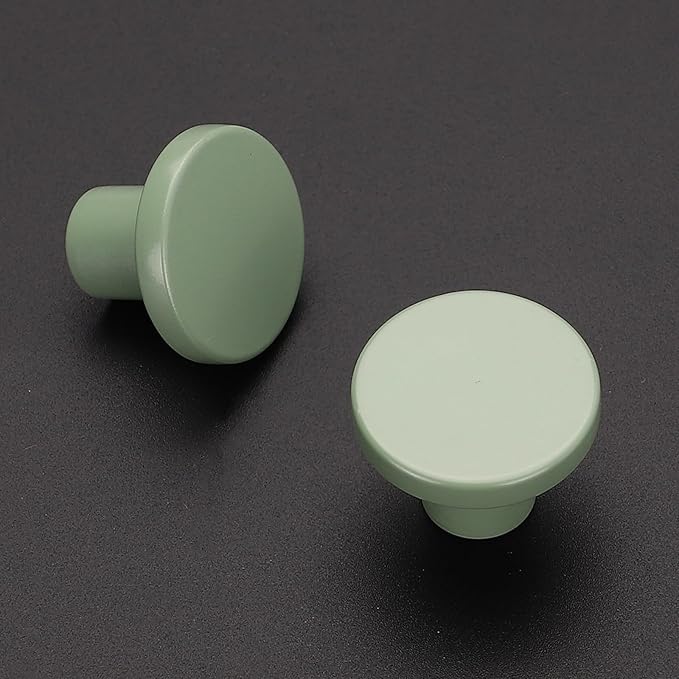 Ravinte 15 Pack Cabinet Knobs Light Green Kitchen Cabinet Knobs Round Dresser Drawer Pulls Closet Door Pulls 1-1/5 Inch