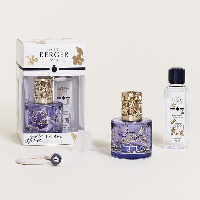 MAISON BERGER - Giftset Lampe Berger - Model Lolita Lempicka - Home Fragrance Diffuser - 4.7 x 3.2 x 3.2 inches - Includes Fragrance 250 milliliters - 8.45 Fluid Ounces (Violet)