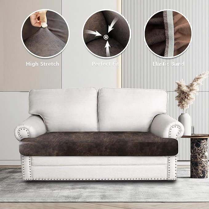ANARACHON Leather Look Couch Cushion Covers Sofa Seat Slipcovers Sets Couches - Image 6