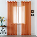 DUALIFE Burnt Orange Sheer Curtains 84 Inch Length for Bedroom 2 Panels Elegant Terracotta Grommet Top Drapes Sheer Curtain Panels for Living Room 52x84 Inches Long 7 FT Rust