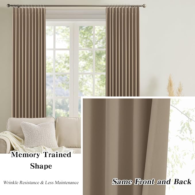 Pinch Pleated Blackout Curtains 84 Inch Long 2 Panels - Image 6