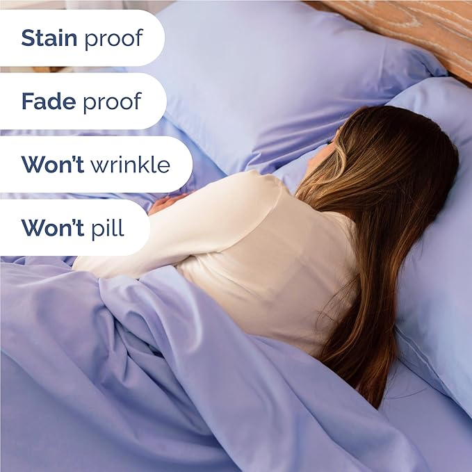 Twin XL 4 Piece Sheet Set - Comfy Breathable & Cooling - Ultra-Soft Hotel Luxury Bedding Set w/ 8-16 Inch Deep Pockets - 1 Flat & 1 Fitted Sheet & 2 Pillowcases - Wrinkle Free & Easy Care - Lavender