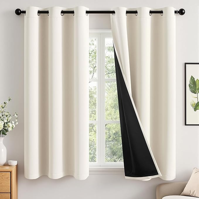 MIULEE Cream 100% Blackout Curtains by MIULEE