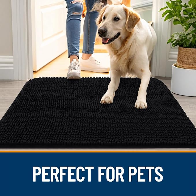 OLANLY Dog Door Mat for Muddy Paws 50x30, Super Absorbent Chenille Mud Mat | - Image 6
