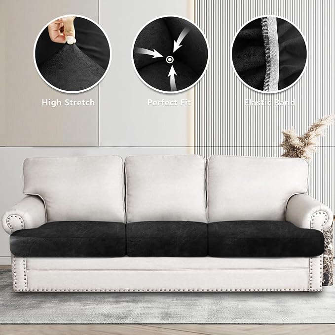 ANARACHON Leather Look Couch Cushion Covers Sofa Seat Slipcovers Sets Couches - Image 6