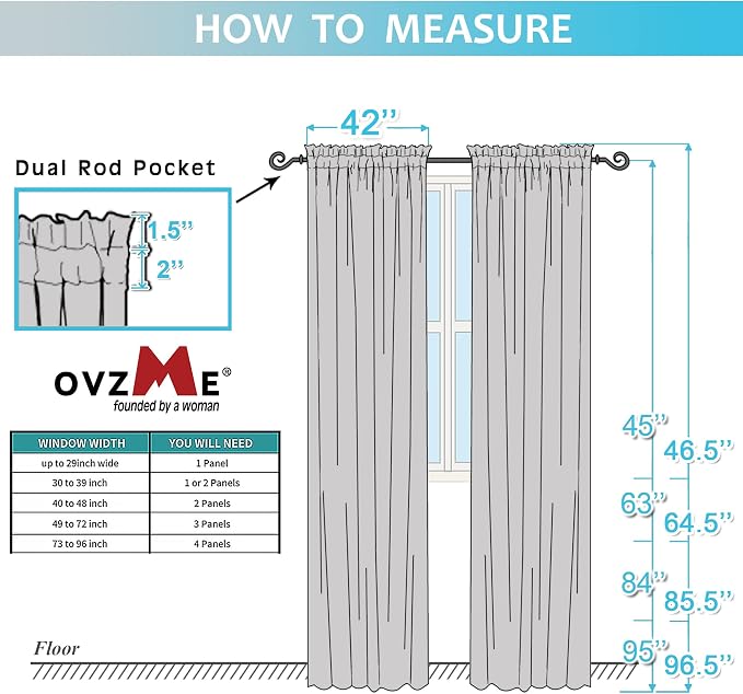 2 Panels Sheer Window Curtain Panels 96" Length - Image 8