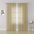 KEQIAOSUOCAI Taupe Sheer Curtains 84 inch Length - Sheer Home Decoration Window Coverings for Loft Narrow Window (54 Wide x 84-inch Long,2 Pack)