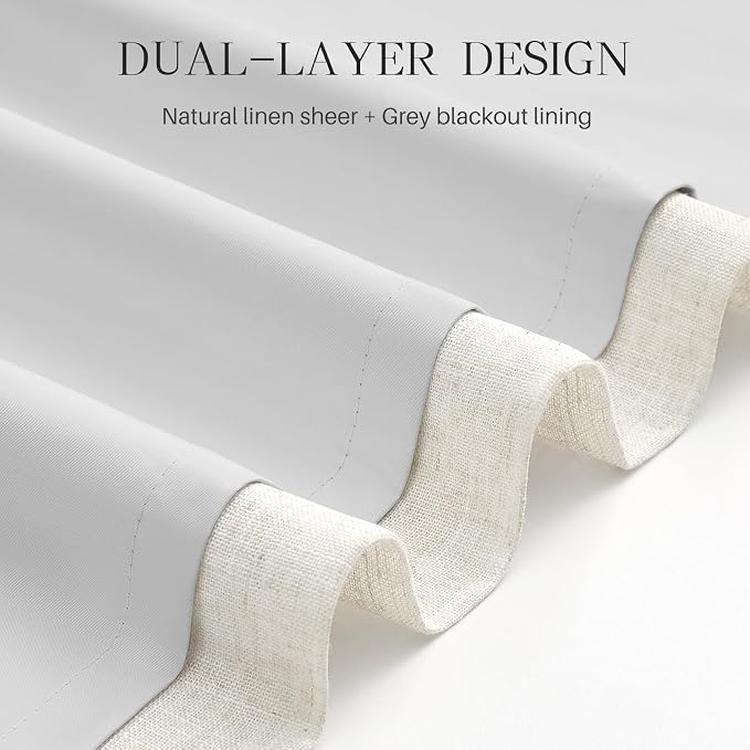 Pinch Pleated Linen Curtains 100% Blackout 84 Inches Long - Image 5