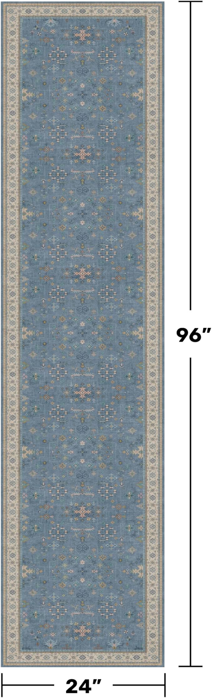 Light Blue 2x8 Long Washable Runner - Image 2