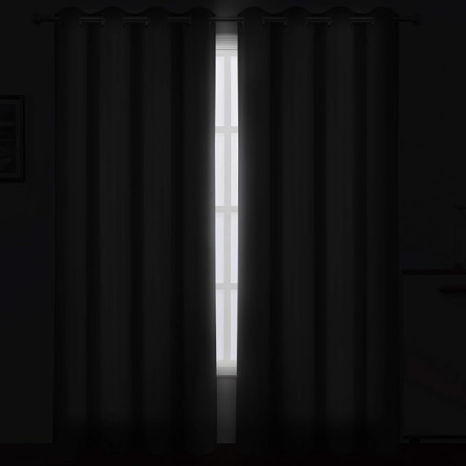 Grey Blackout Curtains/52 x 84 Inch/Set of 2 Panels Thermal Insulated Room - Image 3