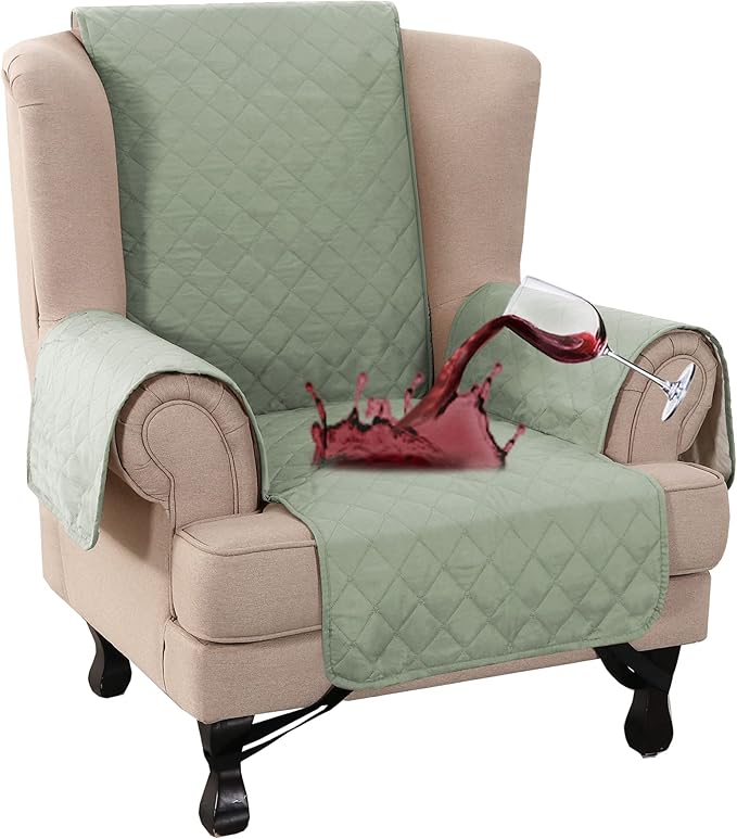 Turquoize 100% Waterproof Wing Chair Cover Wing Armchair Slipcovers Chair Couch by Turquoize