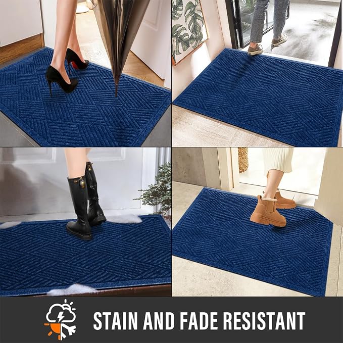 Sturdy Front Door Mat, Absorbent Muddy Dirt Resist Welcome Door Mats Outdoor - Image 5