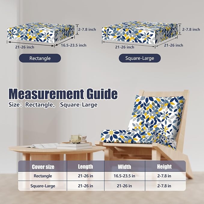 8Pcs Outdoor Cushion Covers, Stretch Patio Furniture Couch Chair Slipcovers | - Image 2