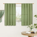 Green Semi Sheer Linen Curtains by LAMIT