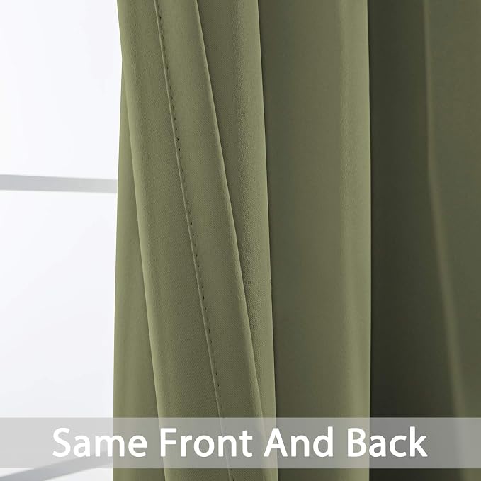 Yakamok Sage Green Room Darkening Curtains 84 inch Sliding Door Drapes | 1 - Image 5