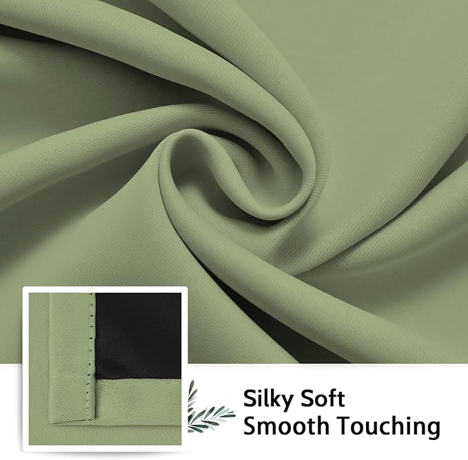SimpleHome Sage 100% Blackout Curtains Room Darkening Living Room 54 Inch | - Image 7