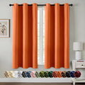 MIULEE Fall Blackout Curtains for Bedroom 2 Panels 40 x 63 Inch Long Orange | by MIULEE