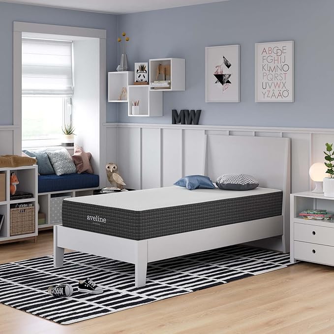 Modway Aveline Gel Infused Memory Mattress with CertiPUR-US Certified Foam, Twin, White