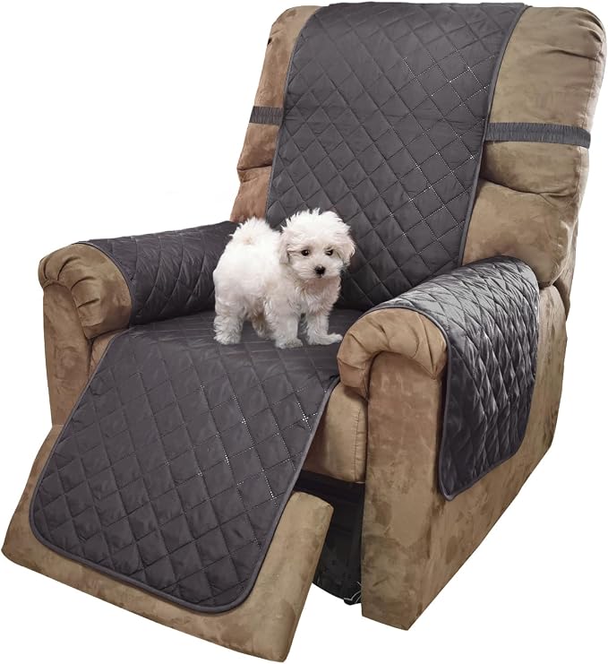 U-NICE HOME Reversible 23''Recliner Small Chair Cover, Dark Grey/Light Grey | by U-NICEHOME
