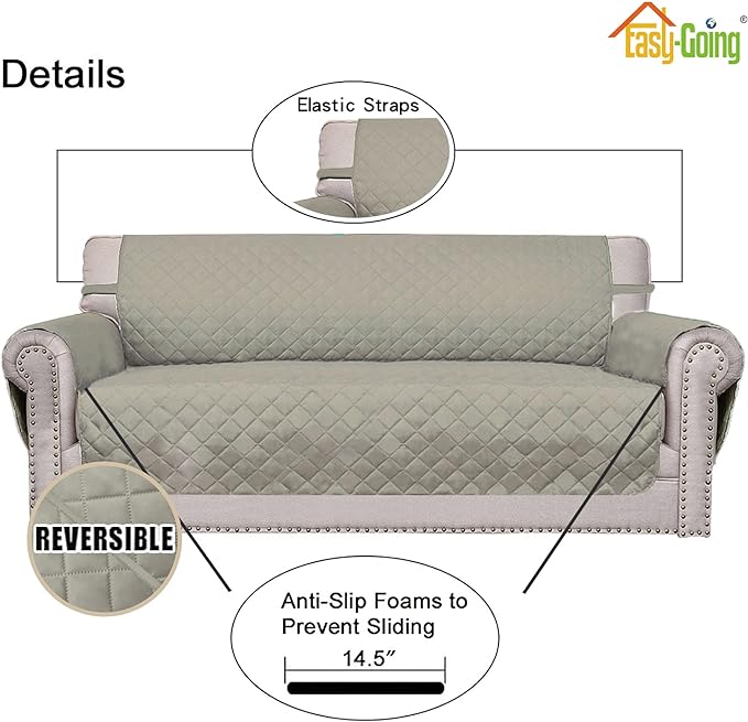 Easy-Going Reversible Couch Cover, 3 Cushion Sofa, Water Resistant Furniture Mat - Image 3