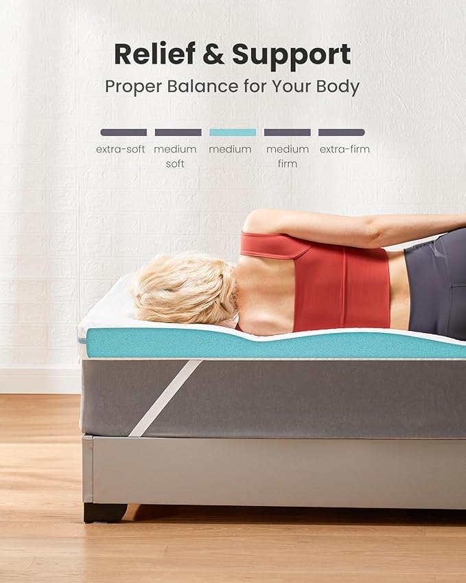 Dreamsmith King Size Mattress Topper - 3 Inch Cooling Gel Memory Foam Mattress Pad for Pressure Relief, Bed Topper with Removable Washable Soft Cover Non-Slip, CertiPUR-US & Oeko-Tex Certified