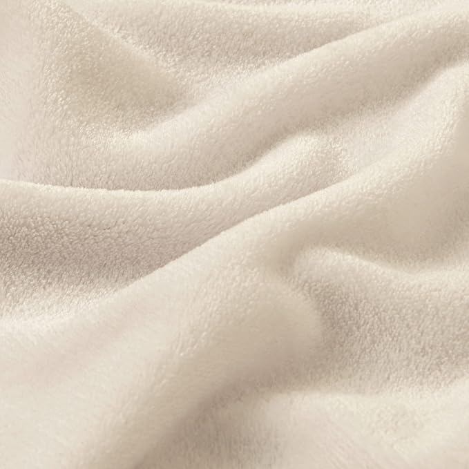 BEDELITE Fleece Blanket Soft Plush Twin Size Blanket Beige 60"x80" | Ultra Soft - Image 4