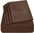 Sweet Home Collection 6 Piece 1500 Supreme Collection Brushed Microfiber Deep Pocket Sheet Set-2 Extra Pillow Cases, Great Value, Rv Short Queen, Brown