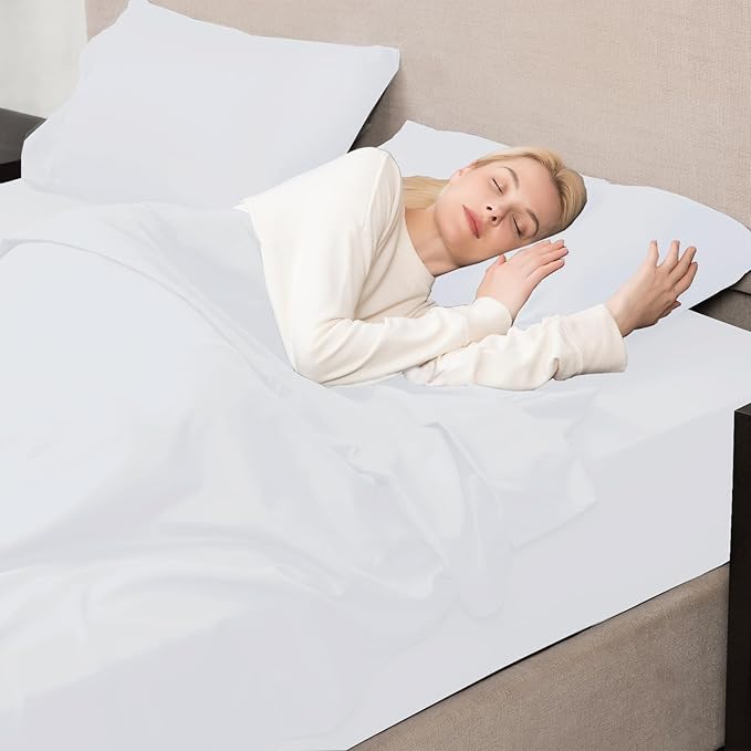 Mejoroom Twin XL Sheet Set - Hotel Luxury Microfiber Sheet & Pillowcase Sets Fits College Dorm Room Mattress - Soft, Breathable, Wrinkle & Fade Resistant - 3 Piece (White)
