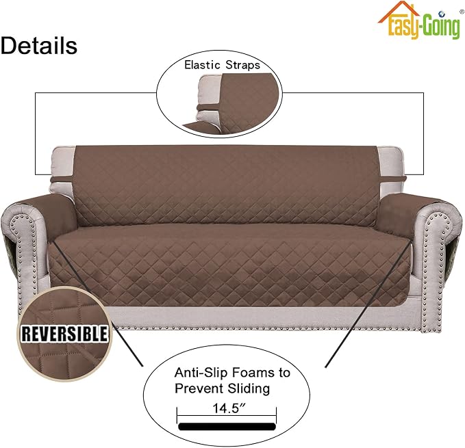 Easy-Going Reversible Couch Cover, 2 Cushion Sofa, Water Resistant Mat - Image 3
