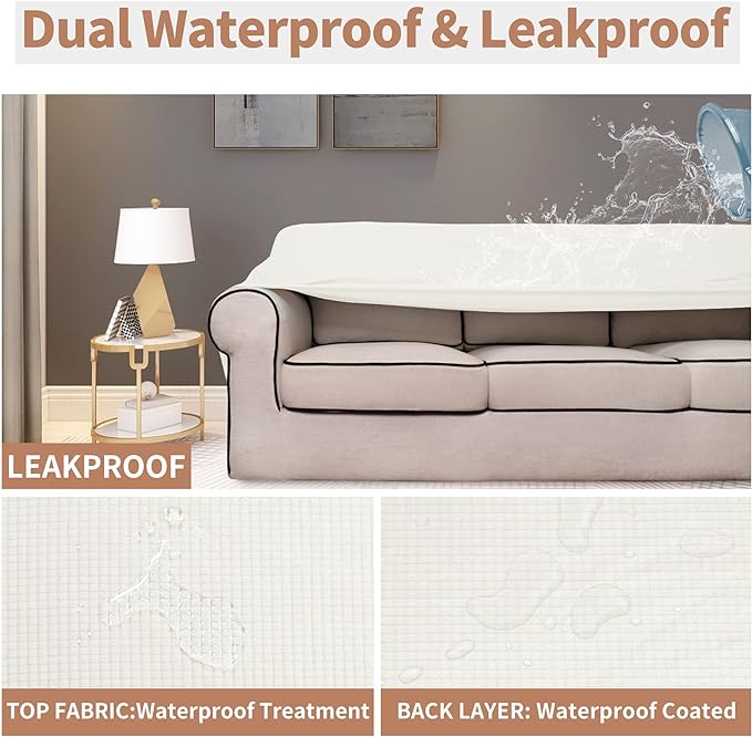 Easy-Going 100% Waterproof Couch Cover, 3 Cushion Couch Slipcover - Image 3