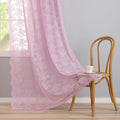 YJ YANJUN Vintage Lace Curtains 72 Inches Long-Victorian Floral Pattern Lilac by YJYANJUN