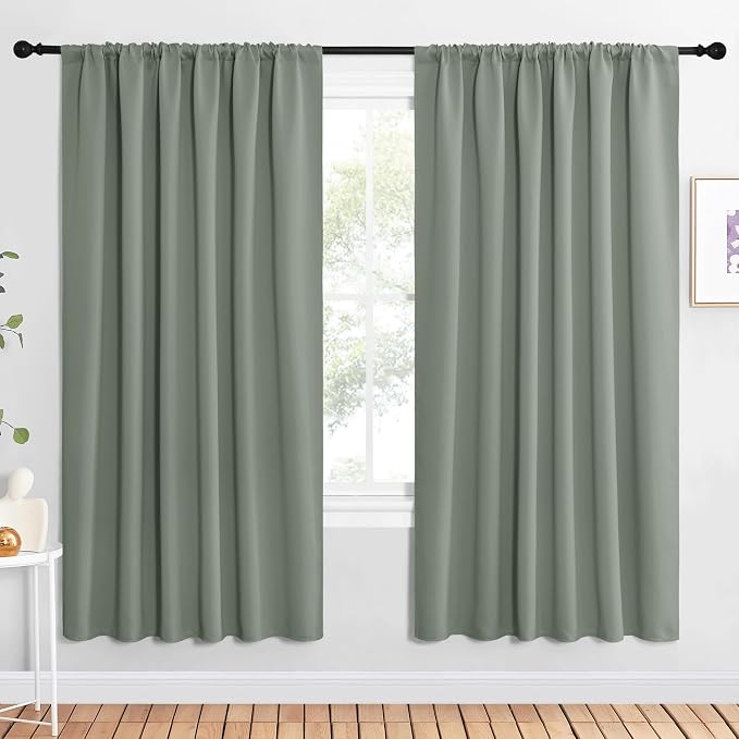 NICETOWN 2 Panels Blackout Curtains, Rod Pocket Window Curtains Room Darkning by NICETOWN