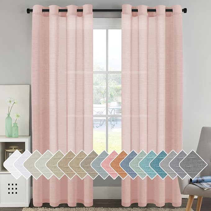 H.VERSAILTEX Linen Curtains Natural Blended Curtain Panels by HVERSAILTEX