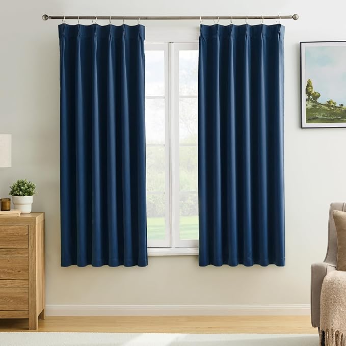 Pinch Pleated Blackout Curtains 2 Panels Set by KEQIAOSUOCAI