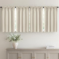 MIULEE Set of 4 Cream Beige 45 Inch Short Blackout Kitchen Window Curtains | by MIULEE