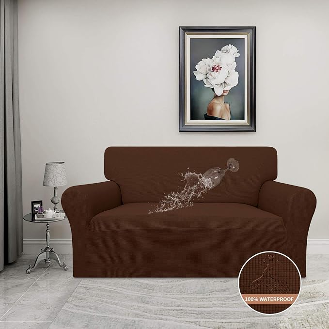 Easy-Going 100% Waterproof Loveseat Couch Cover Stretch Jacquard Sofa Cover | - Image 2