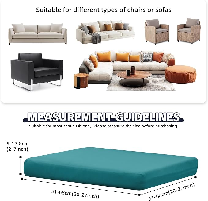 12Pcs Patio Cushion Covers, Outdoor Stretch Cushion Covers, Washable | Stretch - Image 2