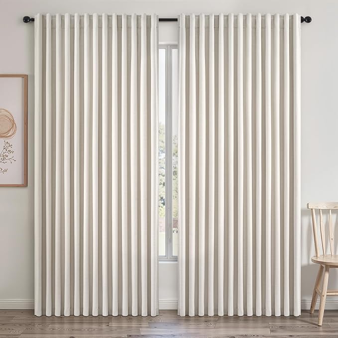 Extra Wide 100 Inch Length Blackout Curtains & Drapes 90 Inches Long 2 Panels by Topfinel